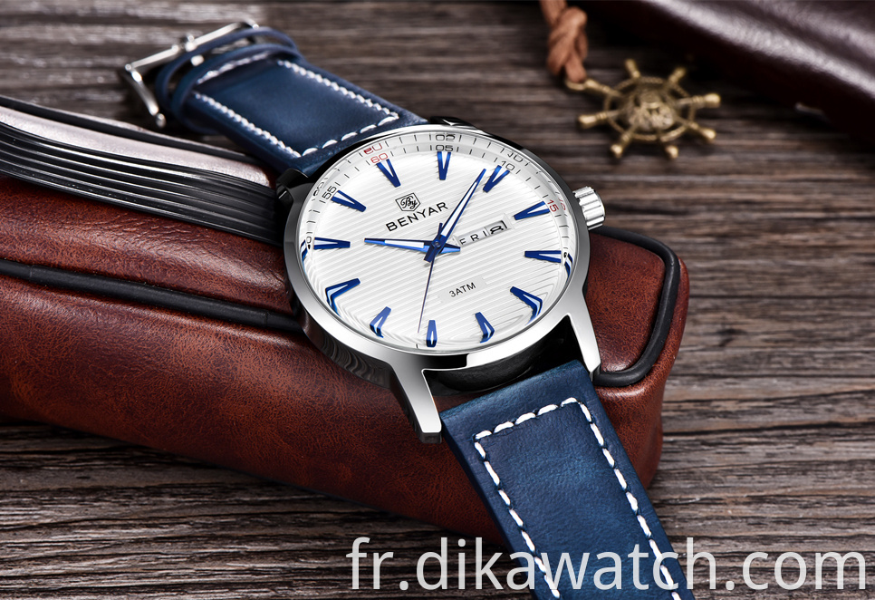 Nouvelle marque de luxe BENYAR montres hommes montre à Quartz en cuir Reloj Hombre Sport horloge mode semaine Date montre mâle relogio Masculino